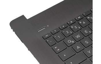 6037B0144704 original HP keyboard incl. topcase DE (german) black/black (with TP/DVD, “black brushed” surface texture)