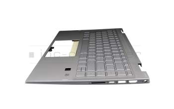 6070B1745001 original HP keyboard incl. topcase DE (german) silver/silver with backlight Fingerprint / backlight