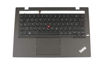 63708D original Lenovo keyboard incl. topcase DE (german) black/black with backlight and mouse-stick