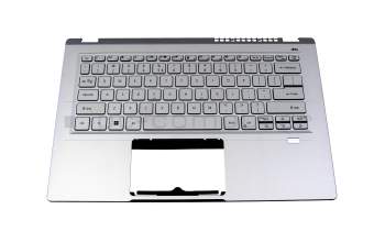 6BAB1N2001 original Acer keyboard incl. topcase US (english) silver/silver with backlight