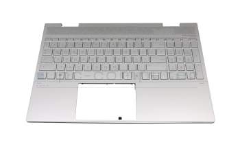 7116983700002 original HP keyboard incl. topcase DE (german) silver/silver with backlight (DSC)