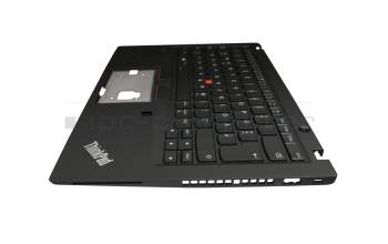 851-00050-00A original Lenovo keyboard incl. topcase DE (german) black/black with backlight and mouse-stick