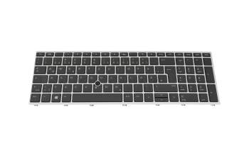 851-00055-00A original HP keyboard DE (german) black/silver with backlight and mouse-stick (with Pointing-Stick)