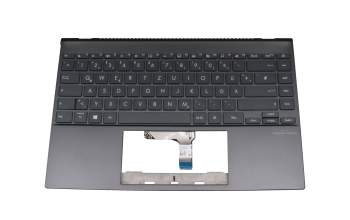 90NB0TJ1-R30GE0 original Asus keyboard incl. topcase DE (german) grey/grey with backlight