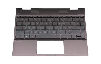 9Z.NECBW.D0G original HP keyboard incl. topcase DE (german) dark grey/grey with backlight