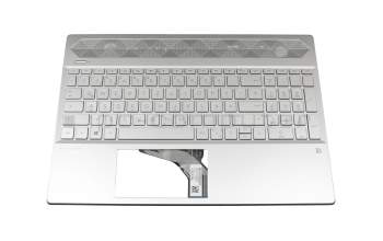 AEG7CG0111092800 original Primax keyboard incl. topcase DE (german) silver/silver with backlight (GTX graphics card)