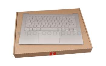 AM1ED000700 original Lenovo keyboard incl. topcase DE (german) silver/silver with backlight