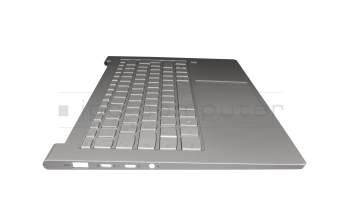 AM1ED000700 original Lenovo keyboard incl. topcase DE (german) silver/silver with backlight