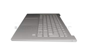 AM1ED000700 original Lenovo keyboard incl. topcase DE (german) silver/silver with backlight