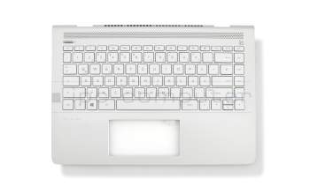 AM22R000400 original HP keyboard incl. topcase DE (german) silver/silver with backlight