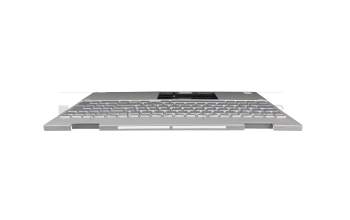 AM2UU000800 original HP keyboard incl. topcase DE (german) silver/silver with backlight (DSC)