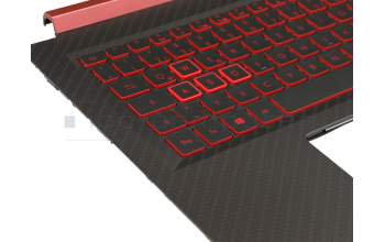 AP290000401 original Acer keyboard incl. topcase DE (german) black/red/black with backlight (Nvidia 1050)