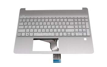 BJEPH4B5WII4H1 original HP keyboard incl. topcase DE (german) silver/silver (Fingerprint)