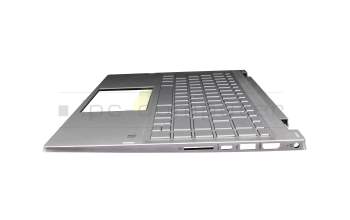 BJVFQ01F7EO0IL original HP keyboard incl. topcase DE (german) silver/silver with backlight