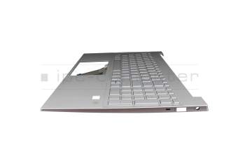 BJZWR3AM8E9095 original HP keyboard incl. topcase DE (german) silver/silver with backlight