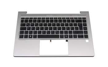 BKJJK3AM8GJ0G8 original HP keyboard incl. topcase DE (german) black/silver with backlight