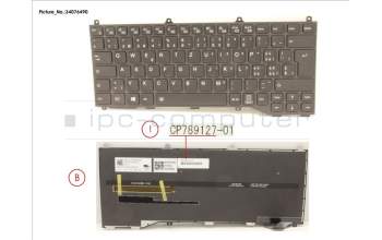 Fujitsu CP789127-XX KEYBOARD BLACK W/ BL SWISS