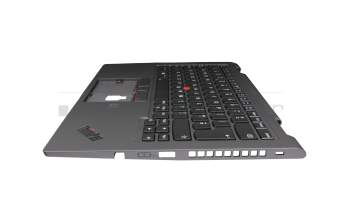 CS19BL-85GB original Lenovo keyboard incl. topcase UK (english) black/grey with backlight and mouse-stick