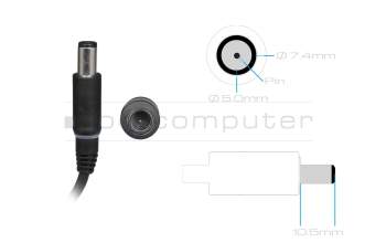 Dell Latitude 12 (E5250) original AC-adapter 90.0 Watt rounded