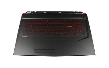 E2P-7C4C232-TA2 original MSI keyboard incl. topcase DE (german) black/black with backlight red backlight