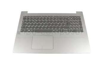 EC13R000100 original Lenovo keyboard incl. topcase FR (french) grey/silver with backlight