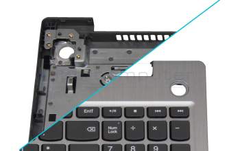 EC1JV000200 original Lenovo keyboard incl. topcase DE (german) grey/silver Fingerprint