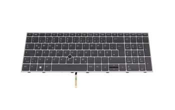 ET2WW000200LQSD original HP keyboard DE (german) dark grey/grey with backlight and mouse-stick