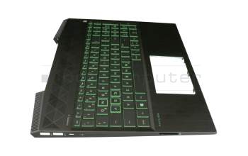 FA28B000H00 original HP keyboard incl. topcase DE (german) black/green/black with backlight