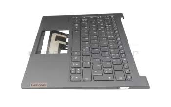 HQ20721281000 original Lenovo keyboard incl. topcase DE (german) grey/grey with backlight