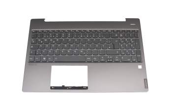 HQ2090062100000 original Lenovo keyboard incl. topcase DE (german) grey/grey with backlight