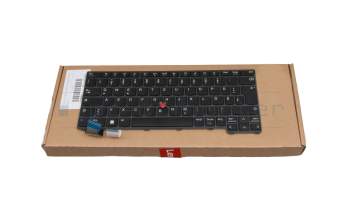 Keyboard DE (german) black/black matte with mouse-stick original suitable for Lenovo ThinkPad L13 Yoga Gen 3 (21B5/21B6)