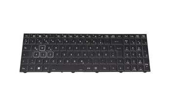 Keyboard DE (german) black/black with backlight (Gaming) original suitable for Schenker XMG Focus 17-M22 (NP70PNP)