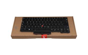 Keyboard DE (german) black/black with backlight and mouse-stick original suitable for Lenovo ThinkPad L14 Gen 1 (20U1/20U2)