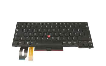 Keyboard DE (german) black/black with backlight and mouse-stick original suitable for Lenovo ThinkPad T490 (20N2/20N3)