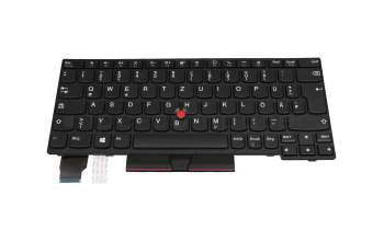 Keyboard DE (german) black/black with mouse-stick original suitable for Lenovo ThinkPad X13 (20UF/20UG)