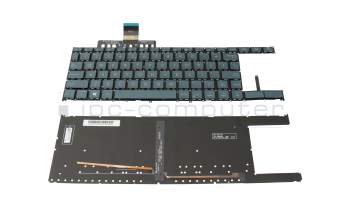 Keyboard US (english) blue with backlight original suitable for Asus ZenBook Duo UX481FL