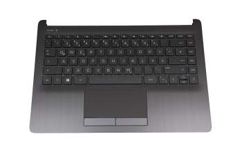 Keyboard incl. topcase DE (german) black/black original suitable for HP 14-cf0000