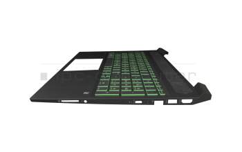 Keyboard incl. topcase DE (german) black/green/black with backlight original suitable for HP Pavilion Gaming 16-a0000