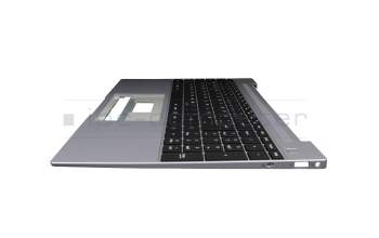 Keyboard incl. topcase DE (german) black/grey with backlight original suitable for Emdoor NS15IC