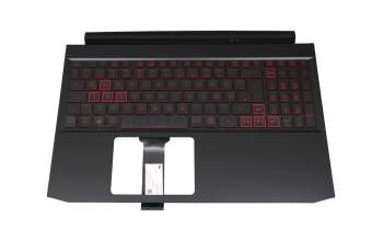 Keyboard incl. topcase DE (german) black/red/black with backlight (Geforce1650) original suitable for Acer Nitro 5 (AN515-55)