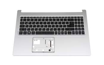 Keyboard incl. topcase DE (german) black/silver with backlight original suitable for Acer Aspire 5 (A515-45)