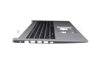 Keyboard incl. topcase DE (german) black/silver with backlight original suitable for Acer Aspire 5 (A515-45)