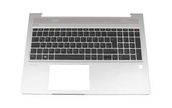 Keyboard incl. topcase DE (german) black/silver with backlight original suitable for HP ProBook 450 G6