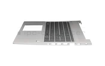 Keyboard incl. topcase DE (german) black/silver with backlight original suitable for HP ProBook 450 G6