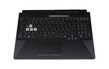 Keyboard incl. topcase DE (german) black/transparent/black with backlight original suitable for Asus TUF F15 FX506LH