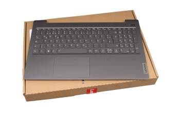 Keyboard incl. topcase DE (german) grey/grey with backlight original suitable for Lenovo IdeaPad 5-15ARE05 (81YQ)