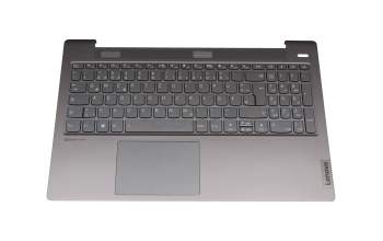 Keyboard incl. topcase DE (german) grey/grey with backlight original suitable for Lenovo IdeaPad 5-15ARE05 (81YQ)