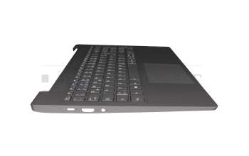 Keyboard incl. topcase DE (german) grey/grey with backlight original suitable for Lenovo IdeaPad 5-15ARE05 (81YQ)