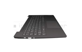 Keyboard incl. topcase DE (german) grey/grey with backlight original suitable for Lenovo IdeaPad 5-15ARE05 (81YQ)