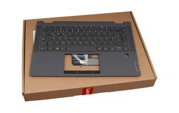 Keyboard incl. topcase DE (german) grey/grey with backlight original suitable for Lenovo IdeaPad Flex 5-14ARE05 (81X2)